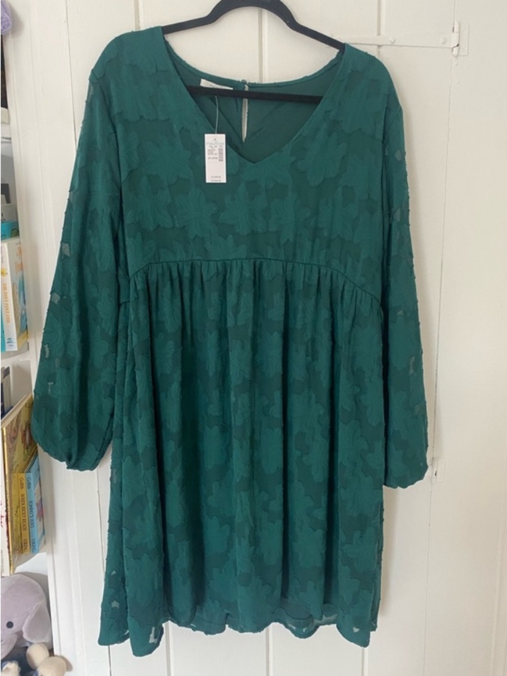 Maurices Deep Teal Green Textured Babydoll Dress